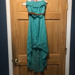 Turquoise High Low Dress
